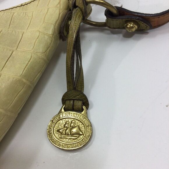 Brahmin Women Amira Hobo Shoulder Bag Leather Croc Embossed Brown Cream Metallic - Picture 5 of 14